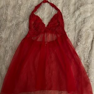 victoria’s secret red lace bralette slip size medium